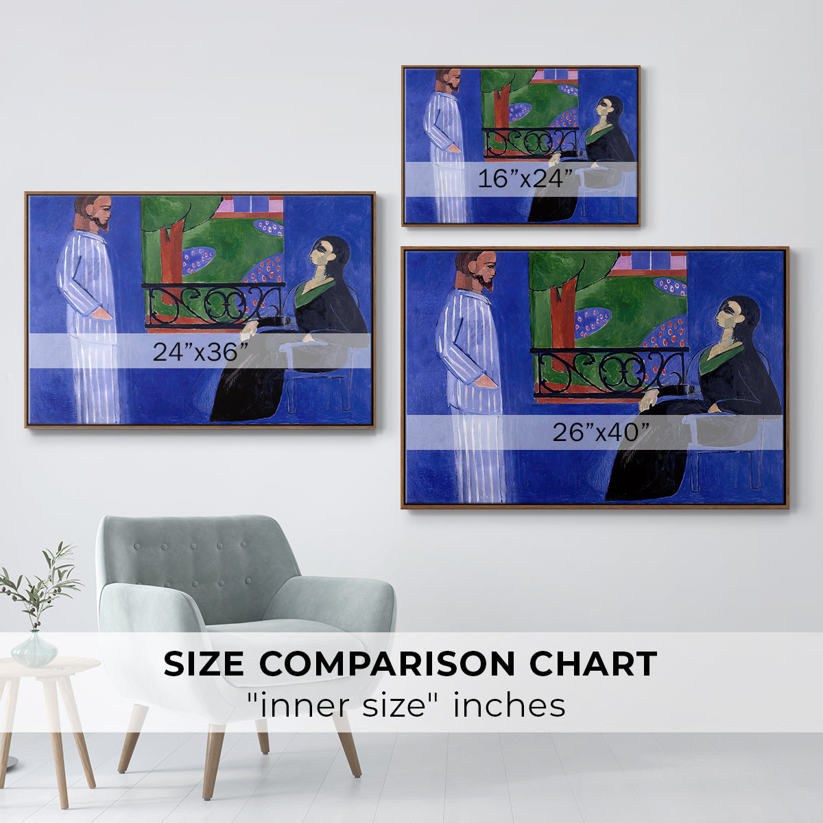The Conversation, c. 1908-1912 - Floater Framed Canvas Print