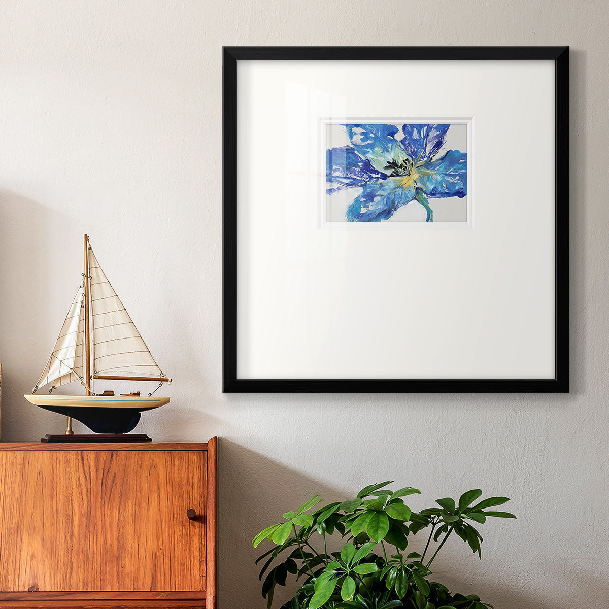 Fleur Bleue II Premium Framed Print Double Matboard