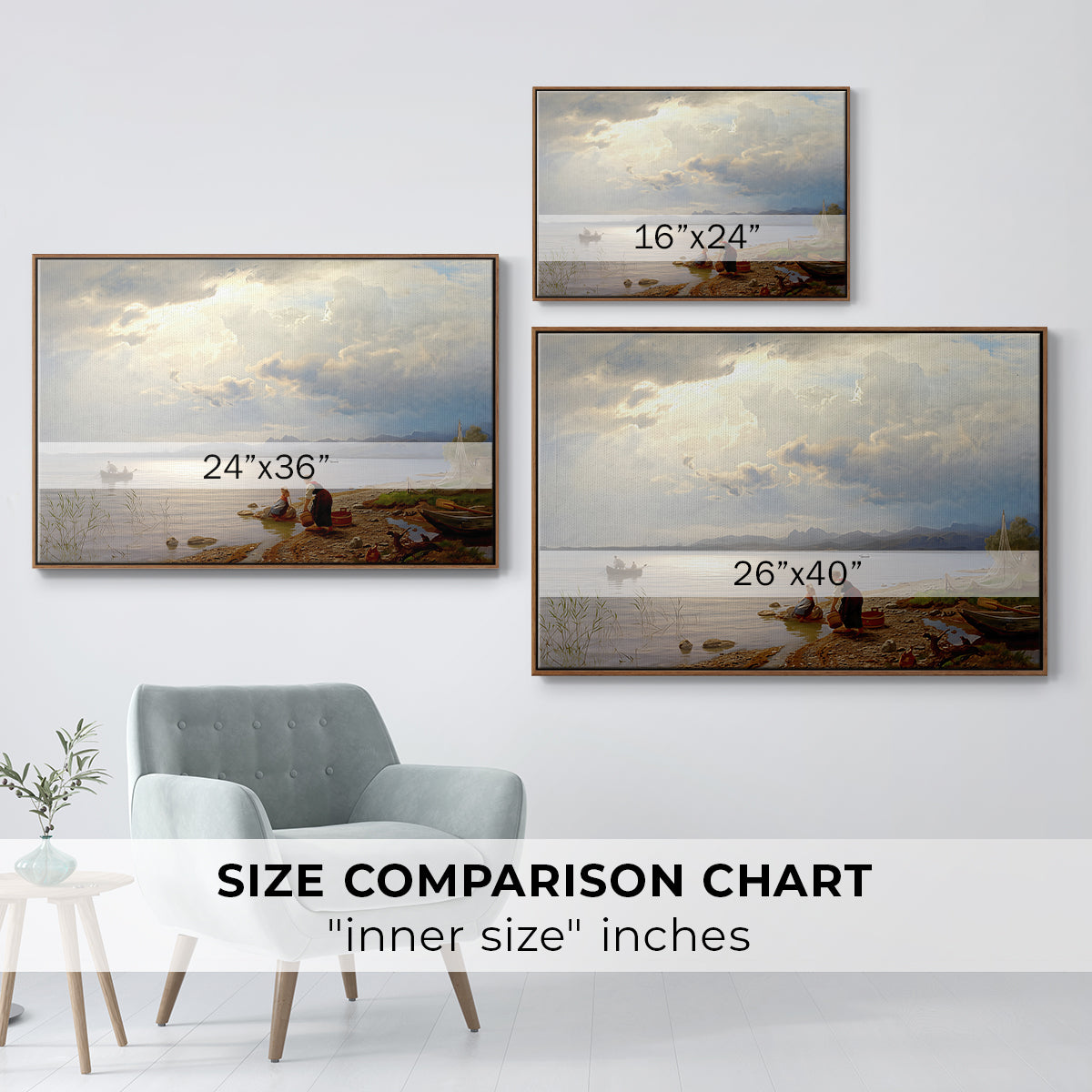 On the Banks of the Chiemsee, 1871 - Floater Framed Canvas Print