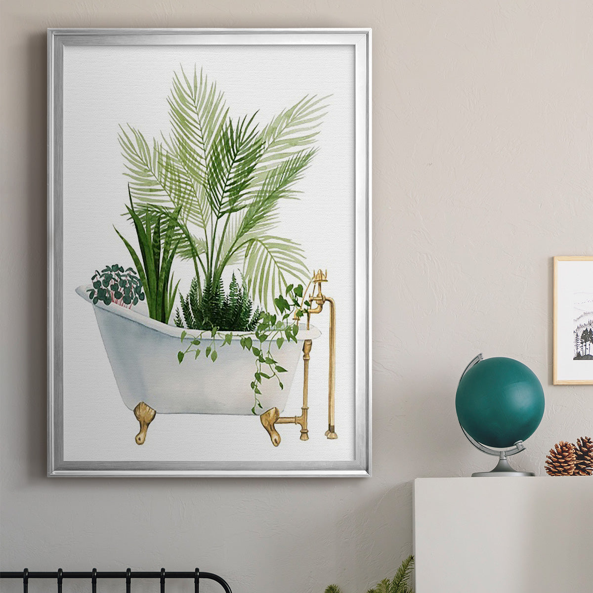 Plant Bath I - Modern Framed Canvas Print