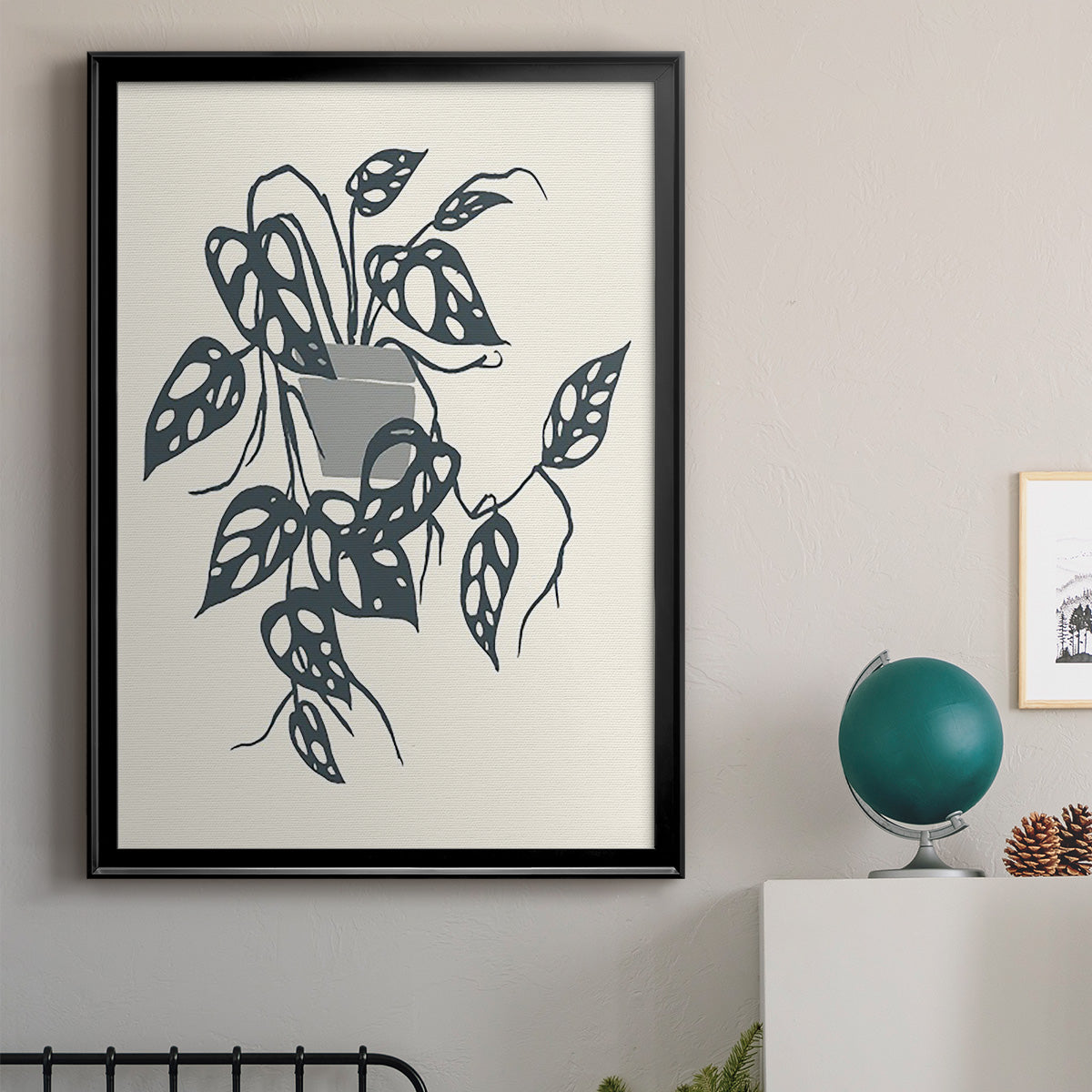 Growing Leaves VI - Modern Framed Canvas Print