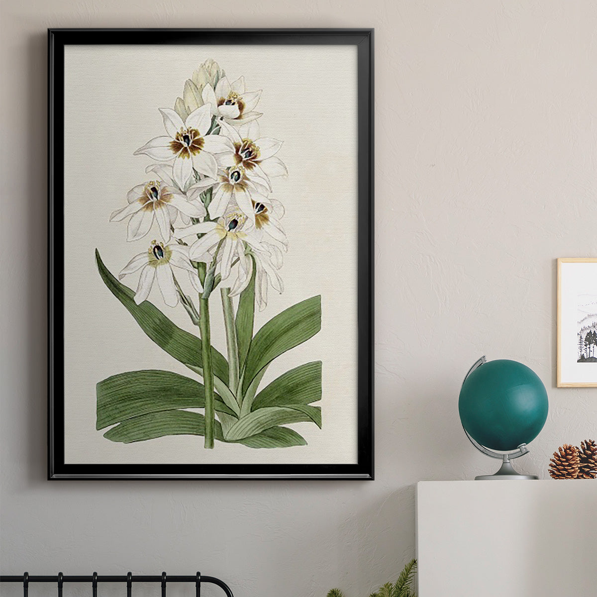 Flore Albo I - Modern Framed Canvas Print