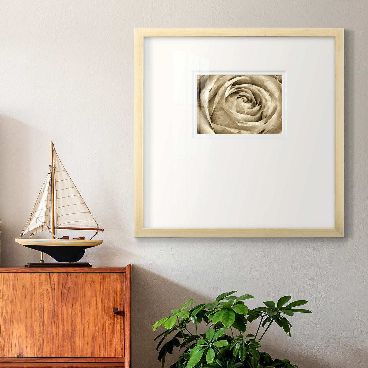 Neutral Wall Flower IV Premium Framed Print Double Matboard