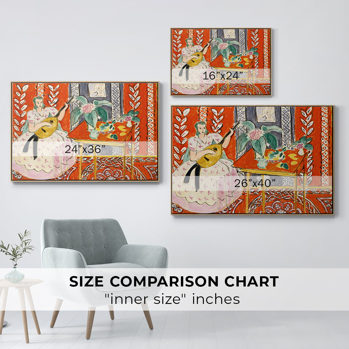 The Lute (Le luth), 1943 - Floater Framed Canvas Print