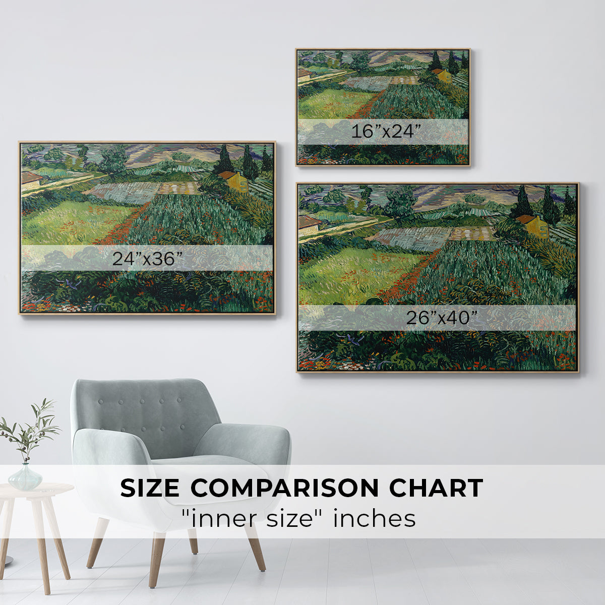 Field with Poppies, Saint-Rémy, 1889 - Floater Framed Canvas Print