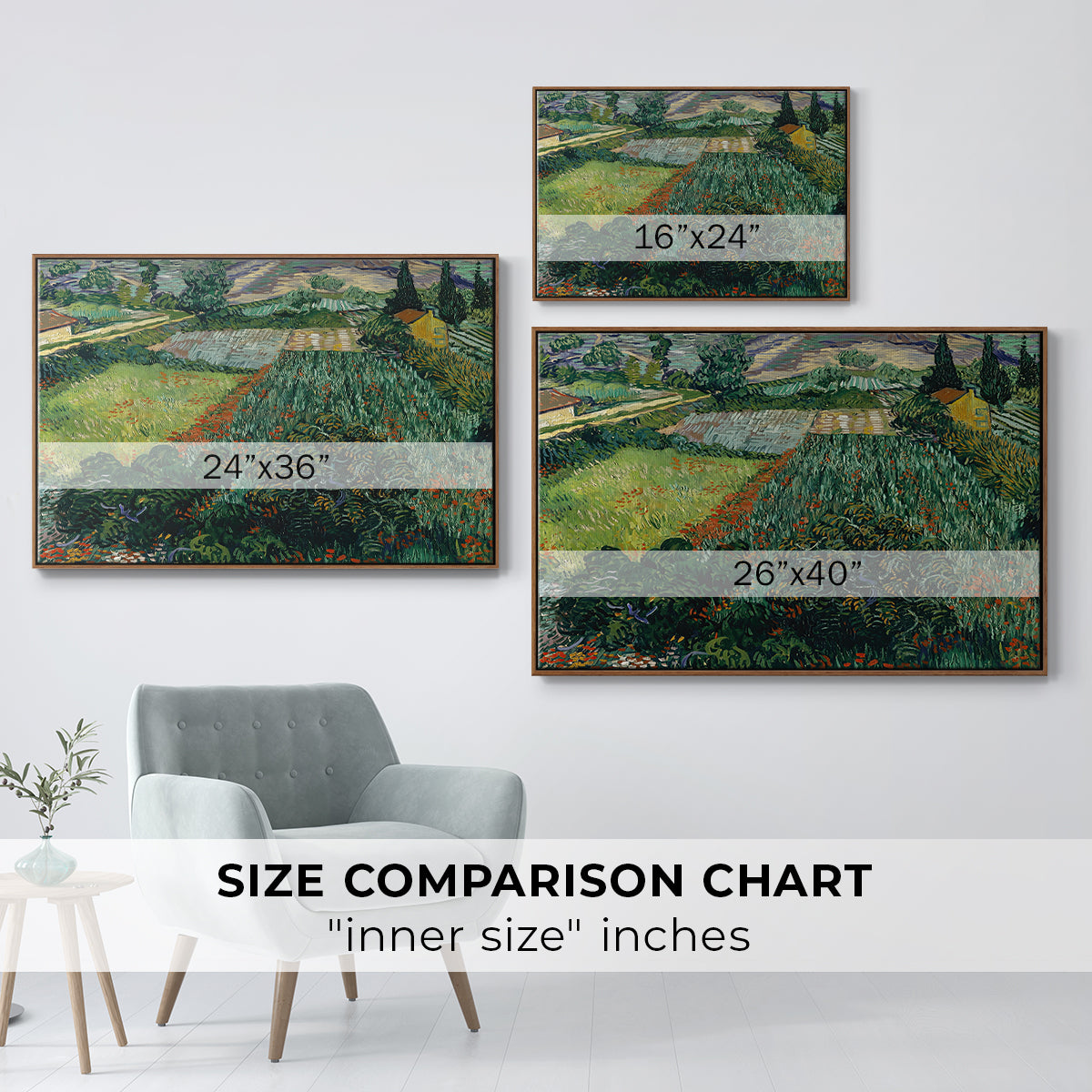 Field with Poppies, Saint-Rémy, 1889 - Floater Framed Canvas Print