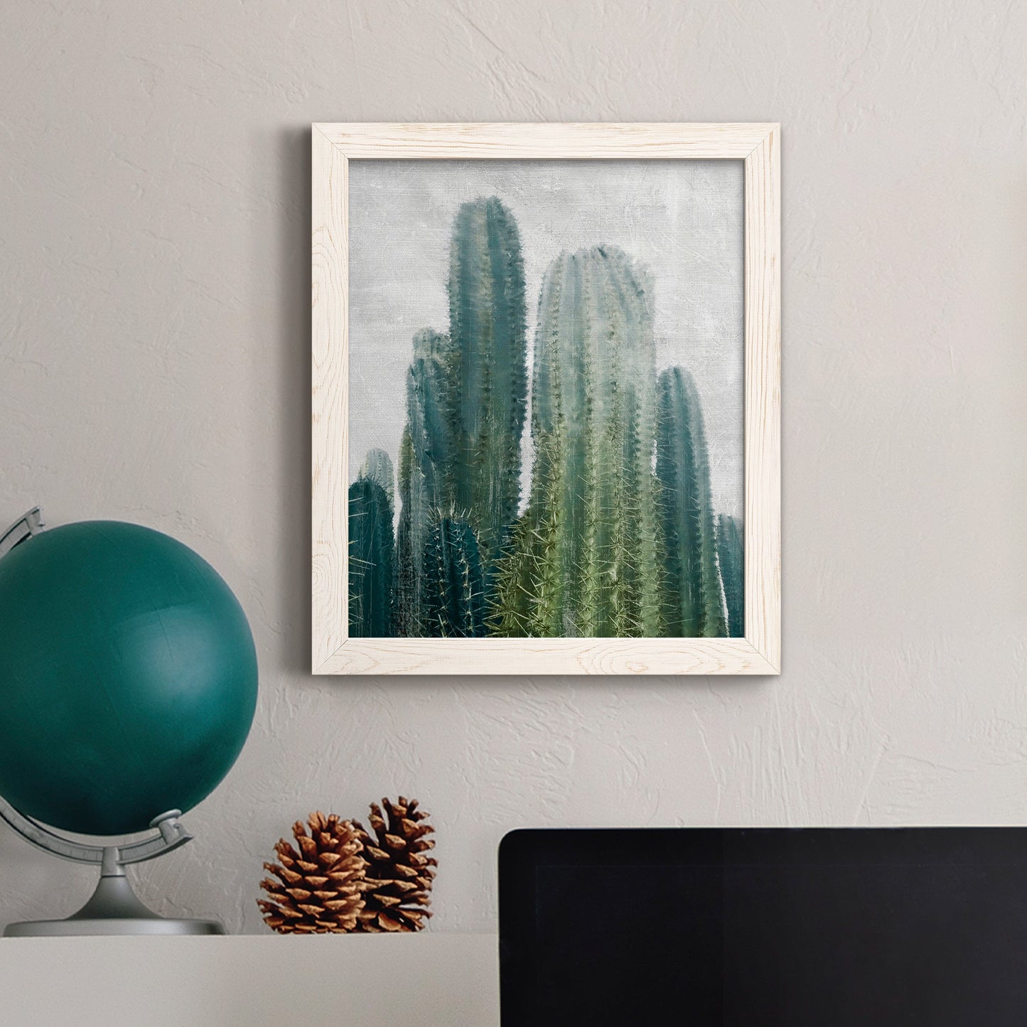 Aruba Cacti II - Barnwood Framed Canvas Print