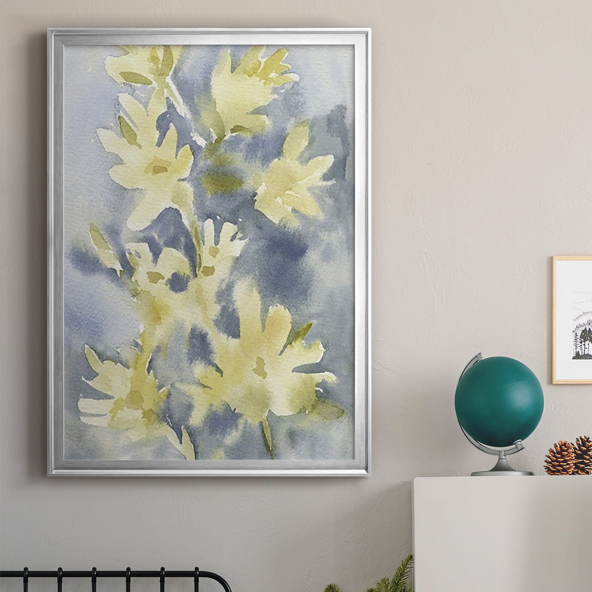 Forsythia Blooms I - Modern Framed Canvas Print