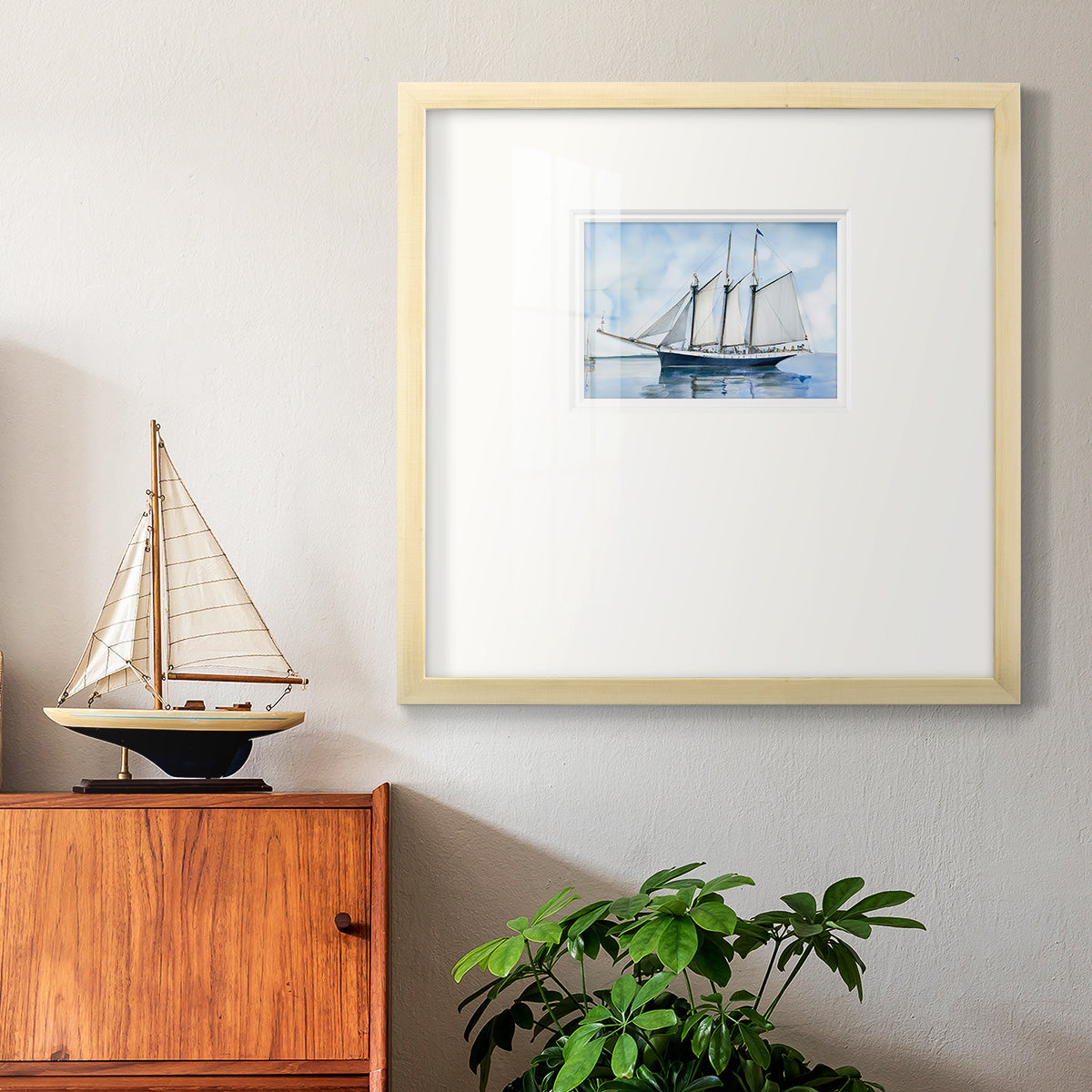 Blue Sail Premium Framed Print Double Matboard