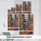 Size comparison chart for canvas art prints, showing multiple size options.