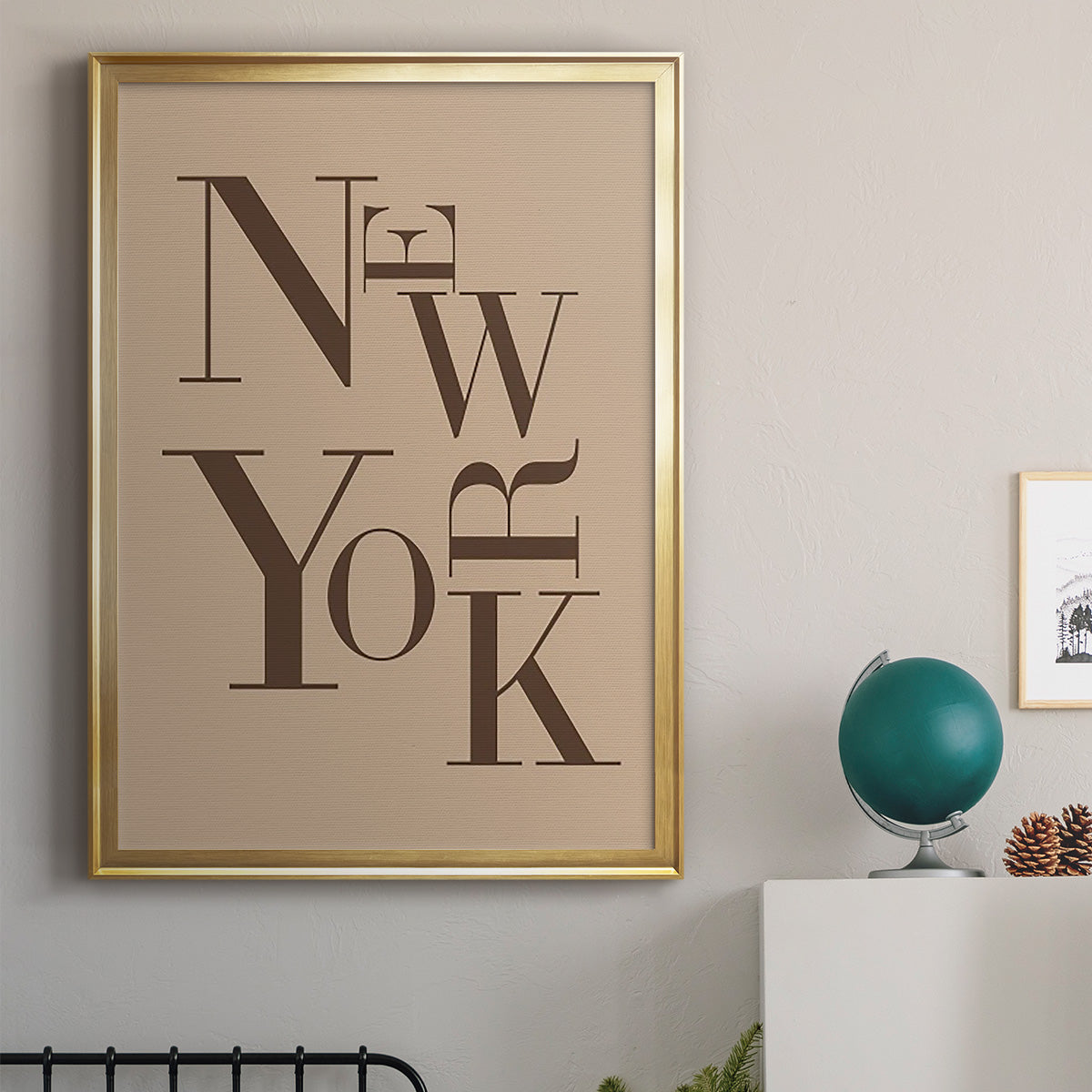 Neutral City Center Type I - Modern Framed Canvas Print