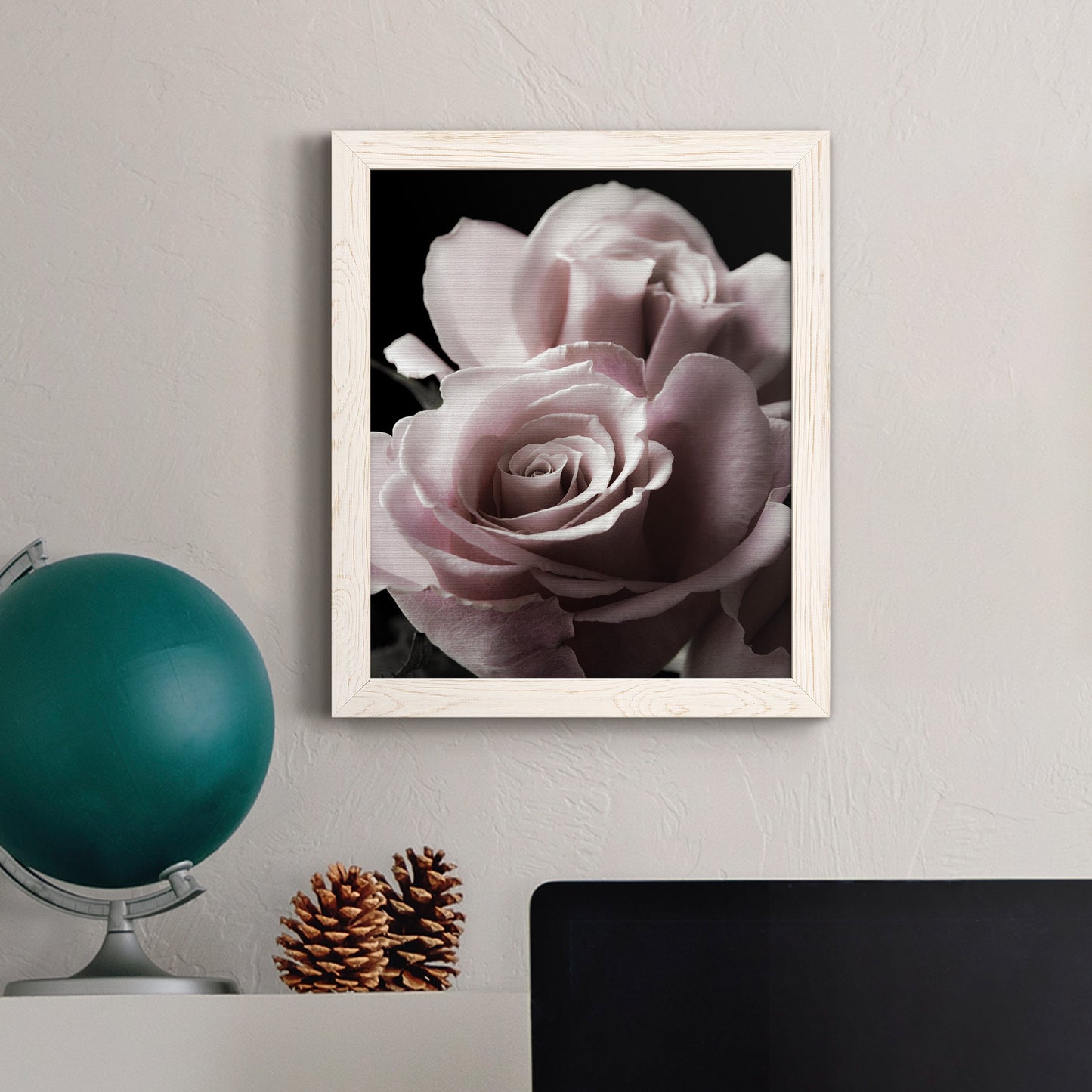 Rose Noir II - Premium Canvas Framed in Barnwood - Ready to Hang