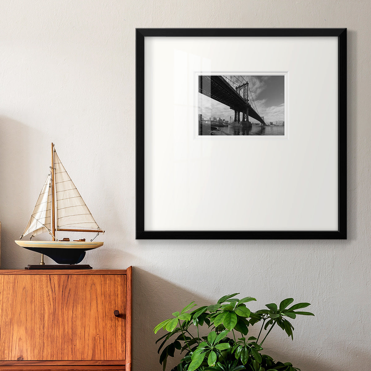 Manhattan Bridge Premium Framed Print Double Matboard