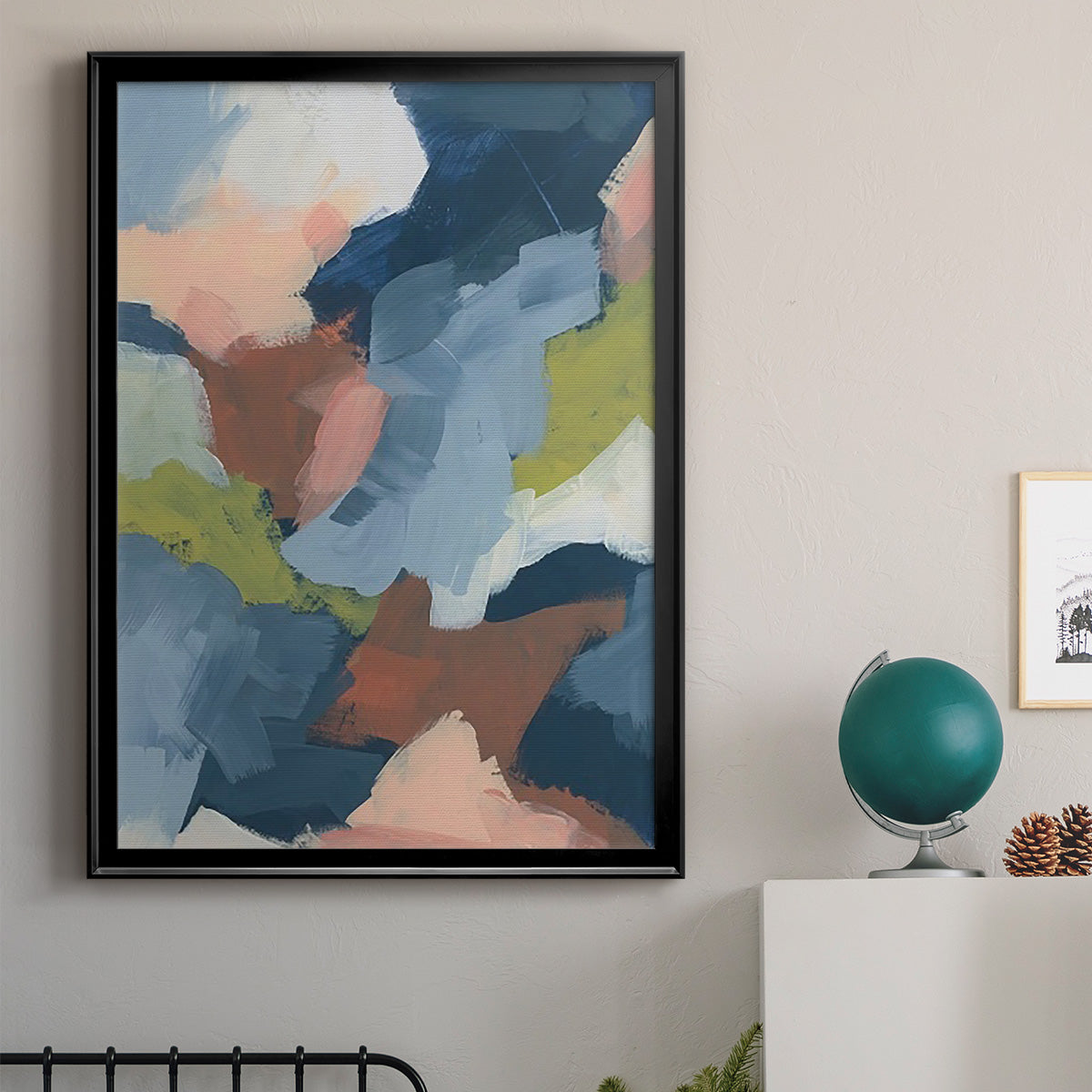 Soft Indigo Atmosphere II - Modern Framed Canvas Print