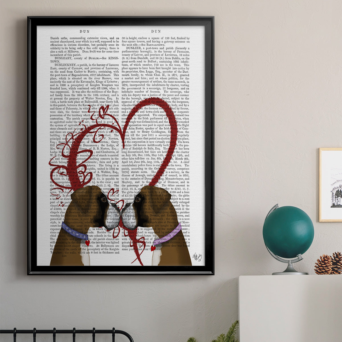 Boxer Love - Modern Framed Canvas Print