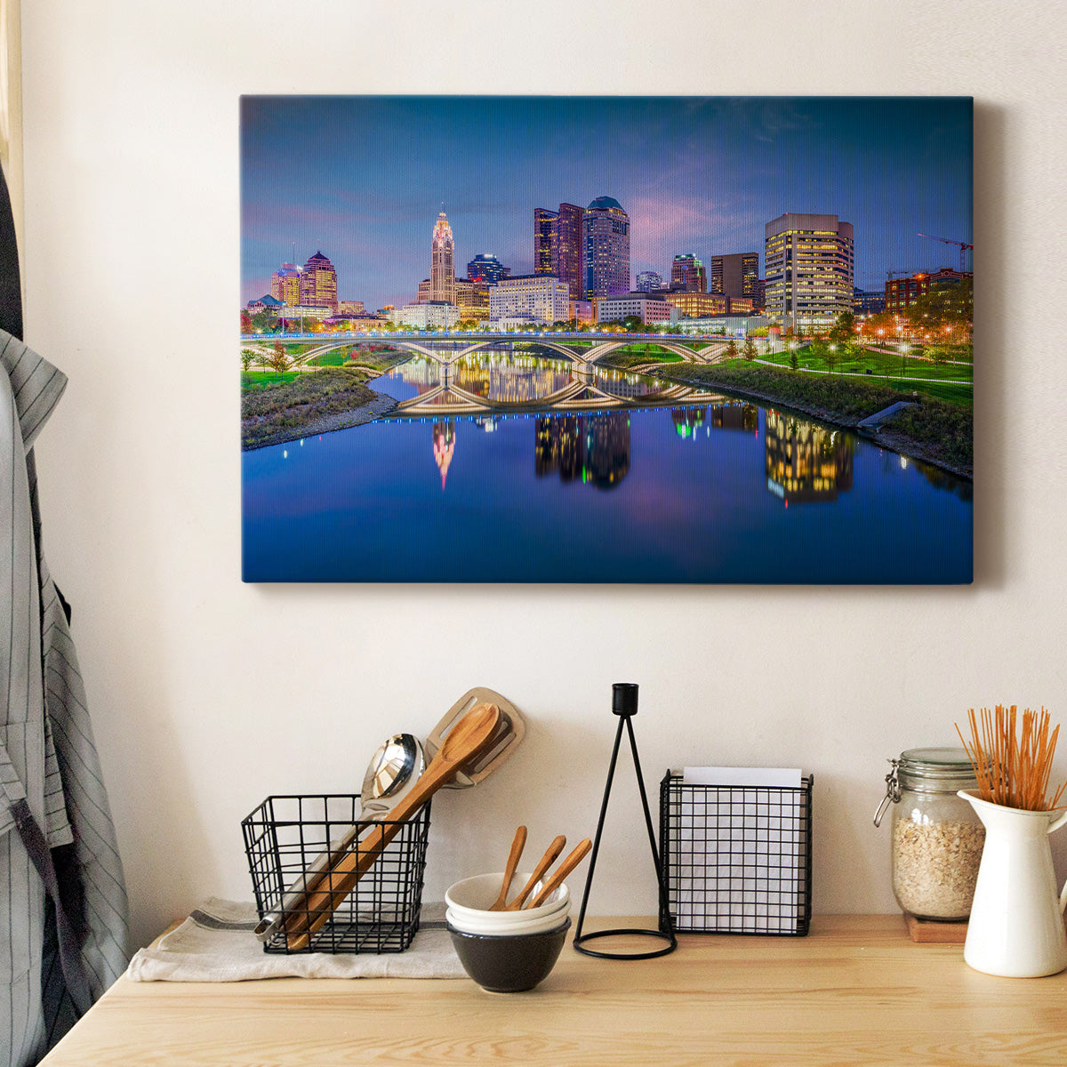 Columbus, Ohio at Night - Canvas Art Print