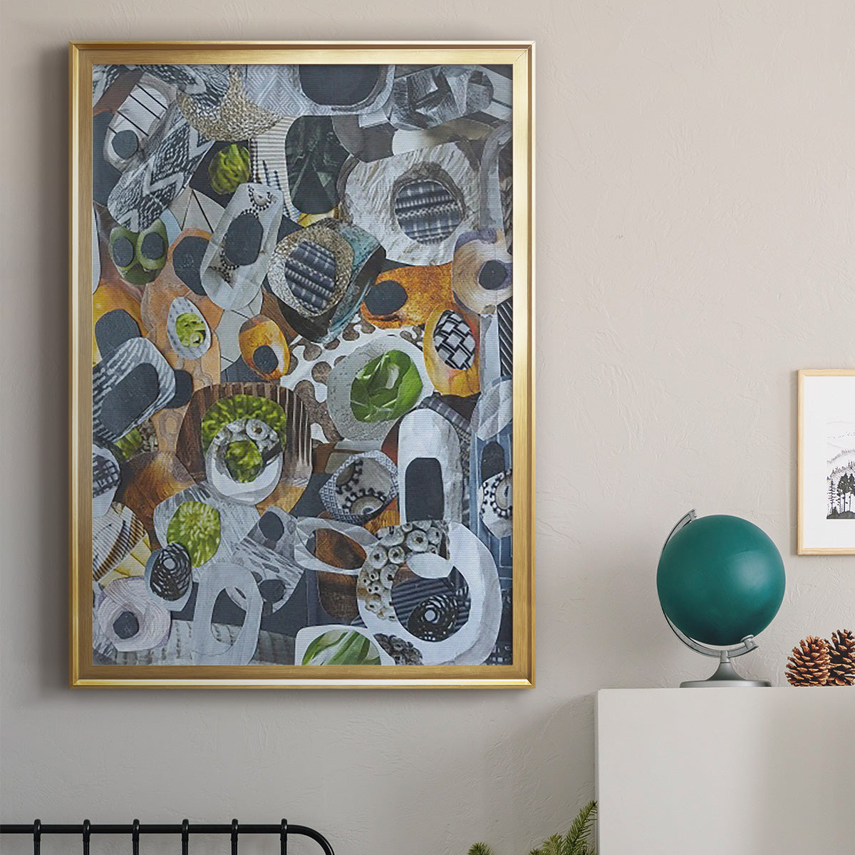 Big Sur Stones and Kelp - Modern Framed Canvas Print