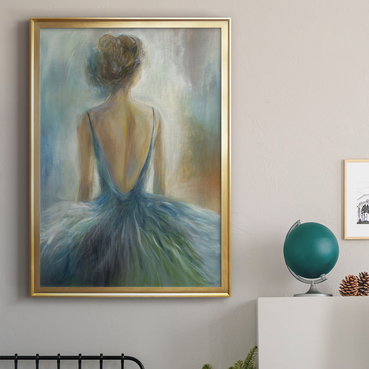 Lady in Blue -  Framed Canvas Print