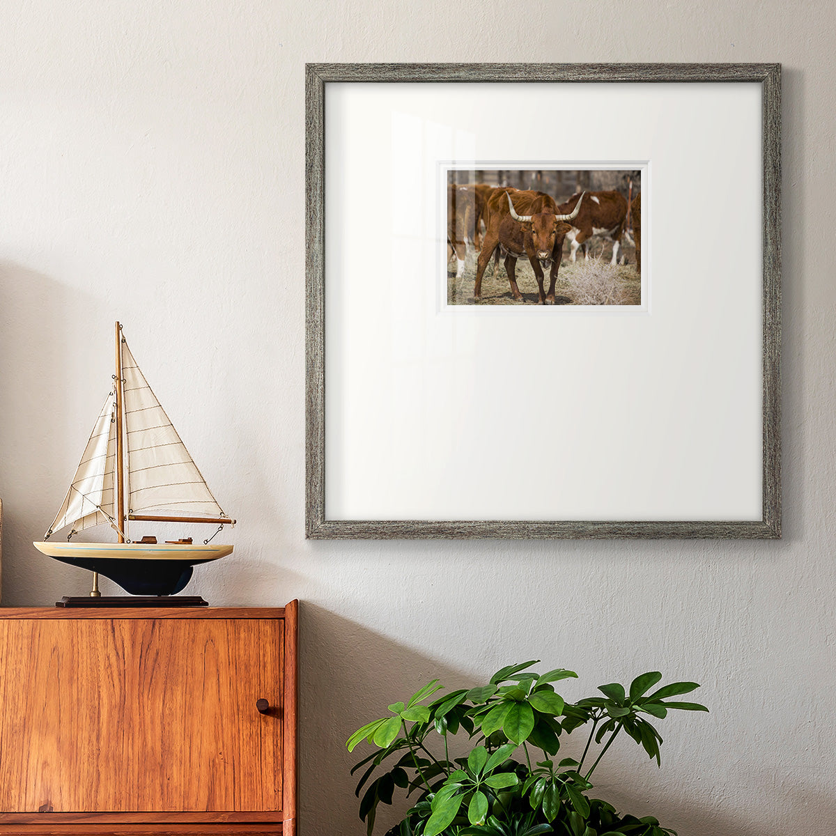 Longhorns - Double Matboard Framed Print