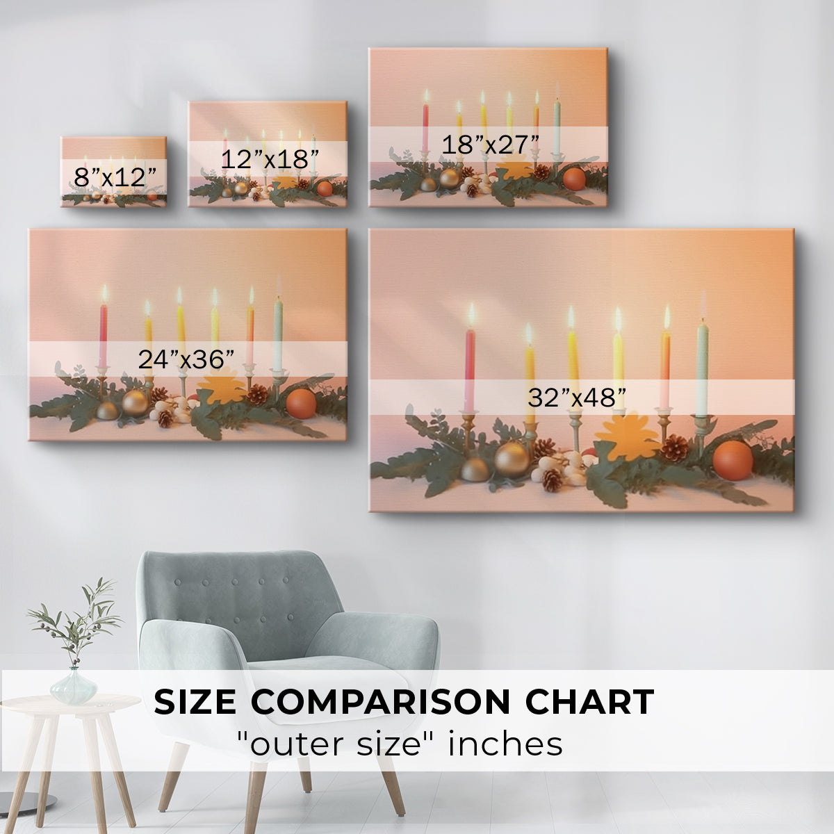 Twilight of Tinsel-Gold Snow - Canvas Art Print