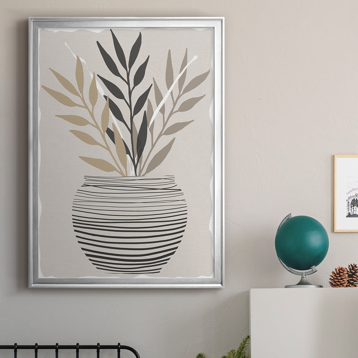 Palm Arrangement I - Modern Framed Canvas Print