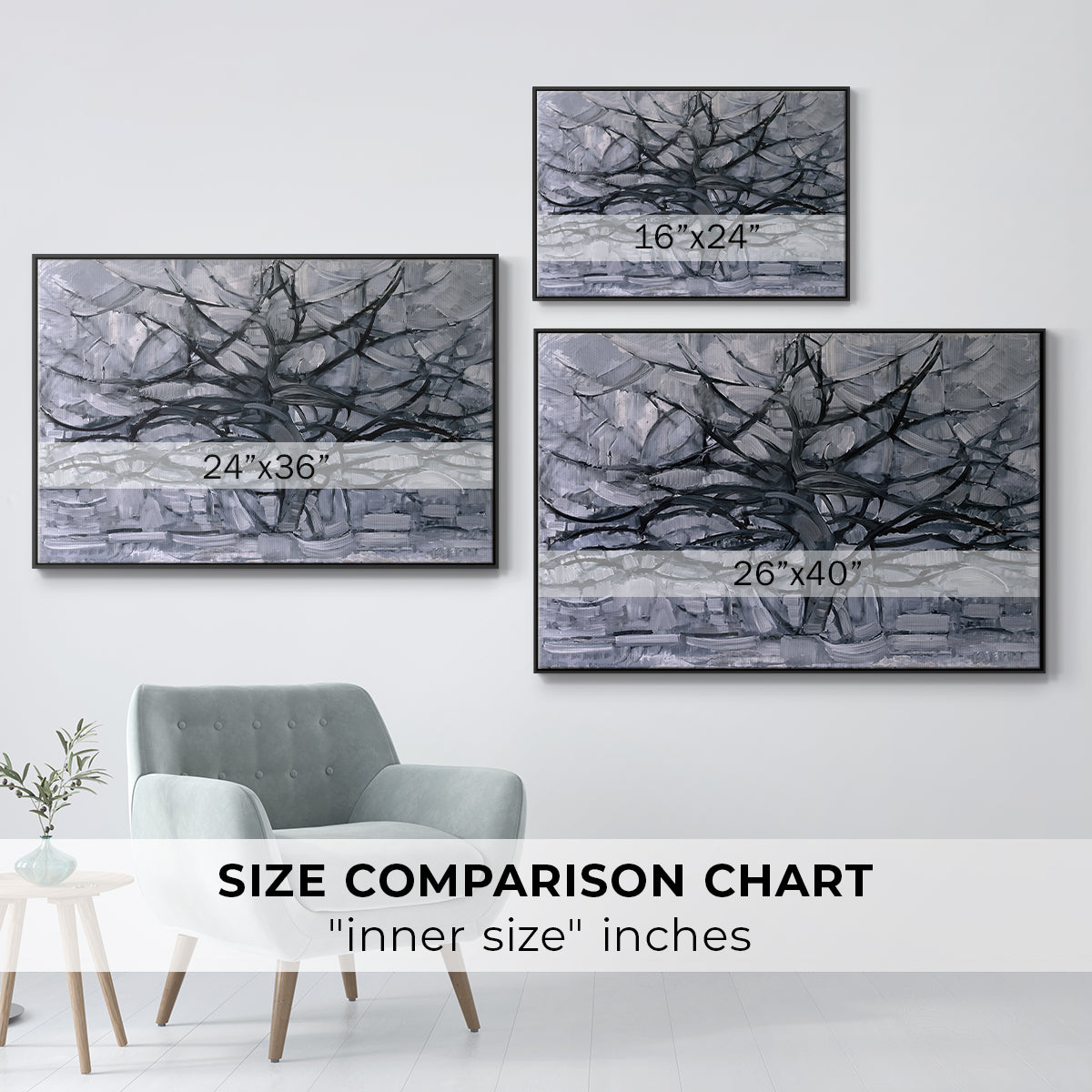 The Gray Tree, 1911 - Floater Framed Canvas Print