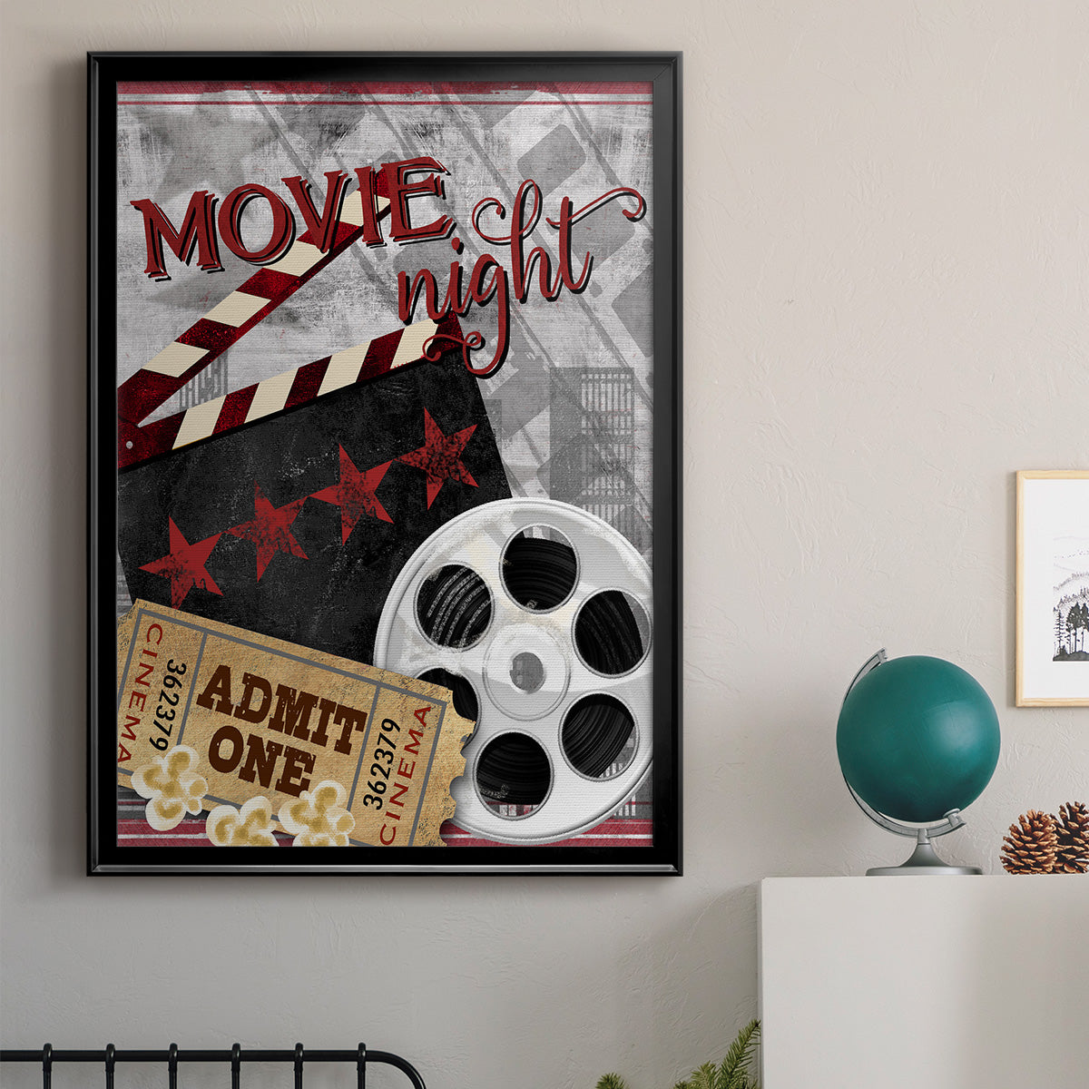 Movie Night II - Modern Framed Canvas Print