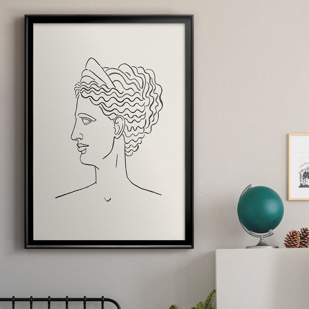 Greek Busts III - Modern Framed Canvas Print