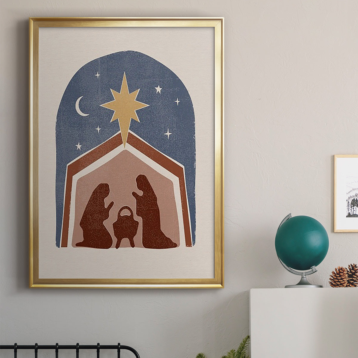 Boho Nativity I - Modern Framed Canvas Print