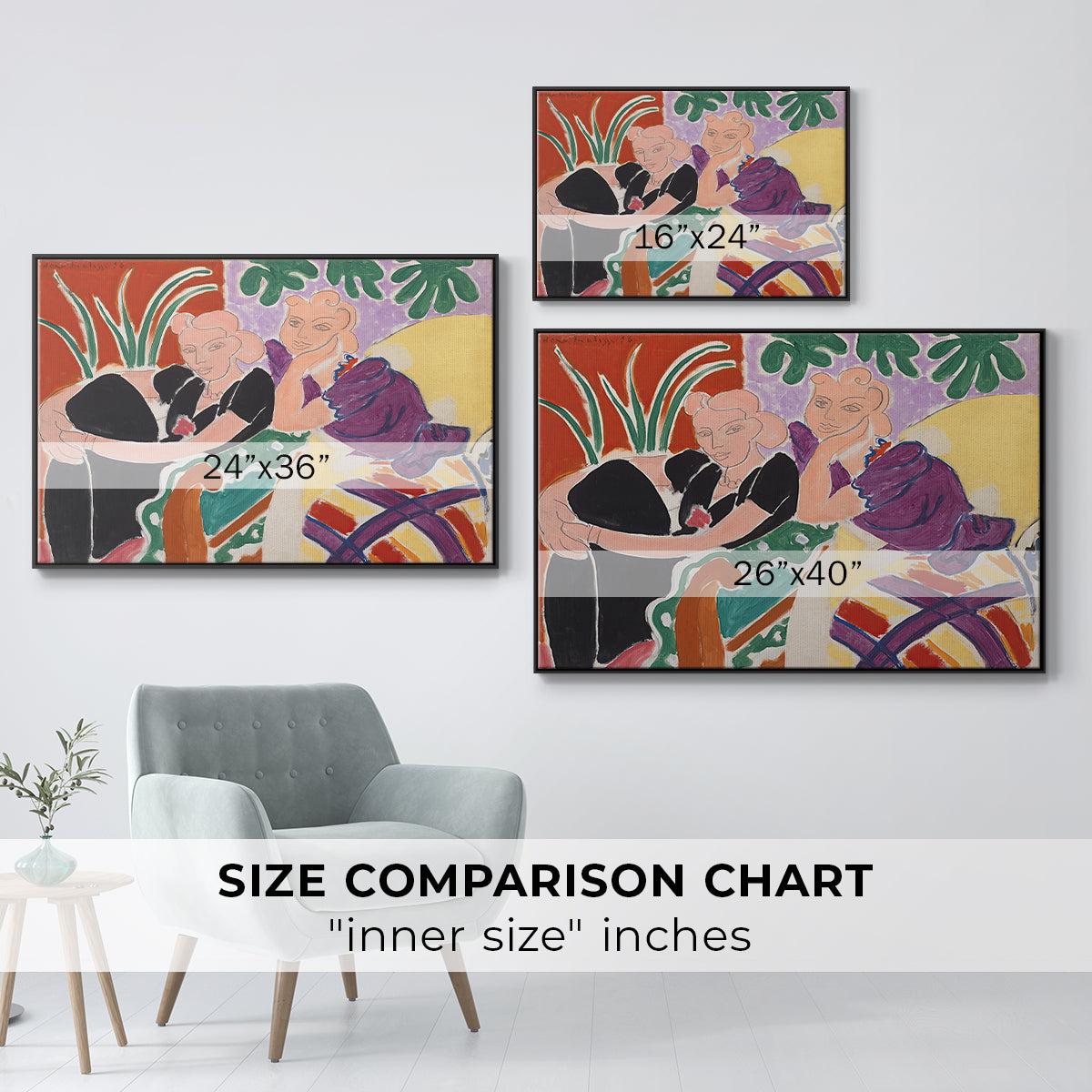 The Conversation, 1938 - Floater Framed Canvas Print
