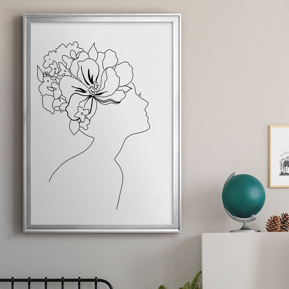 Fashion Floral Sketch I - Modern Framed Canvas Print