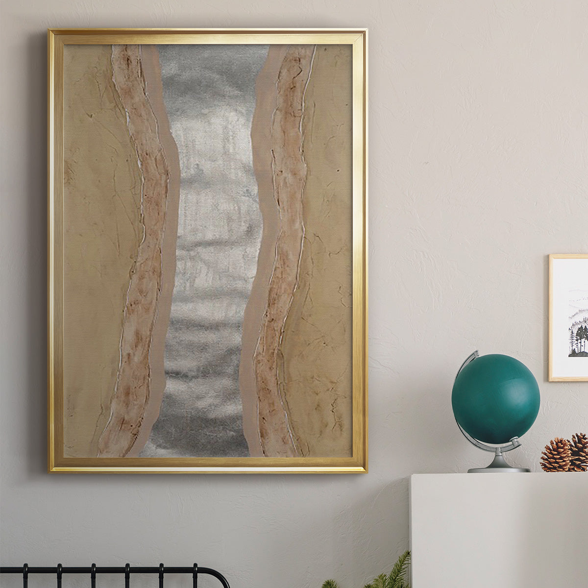 Silver Lake II - Modern Framed Canvas Print