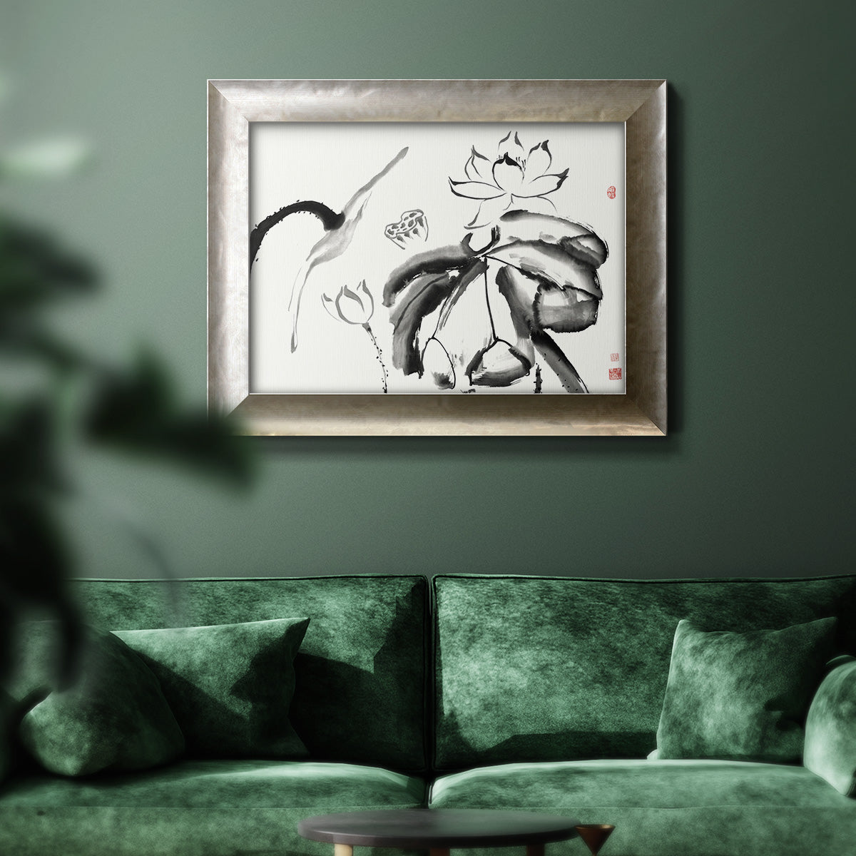 Lotus Study III Premium Framed Canvas- Ready to Hang