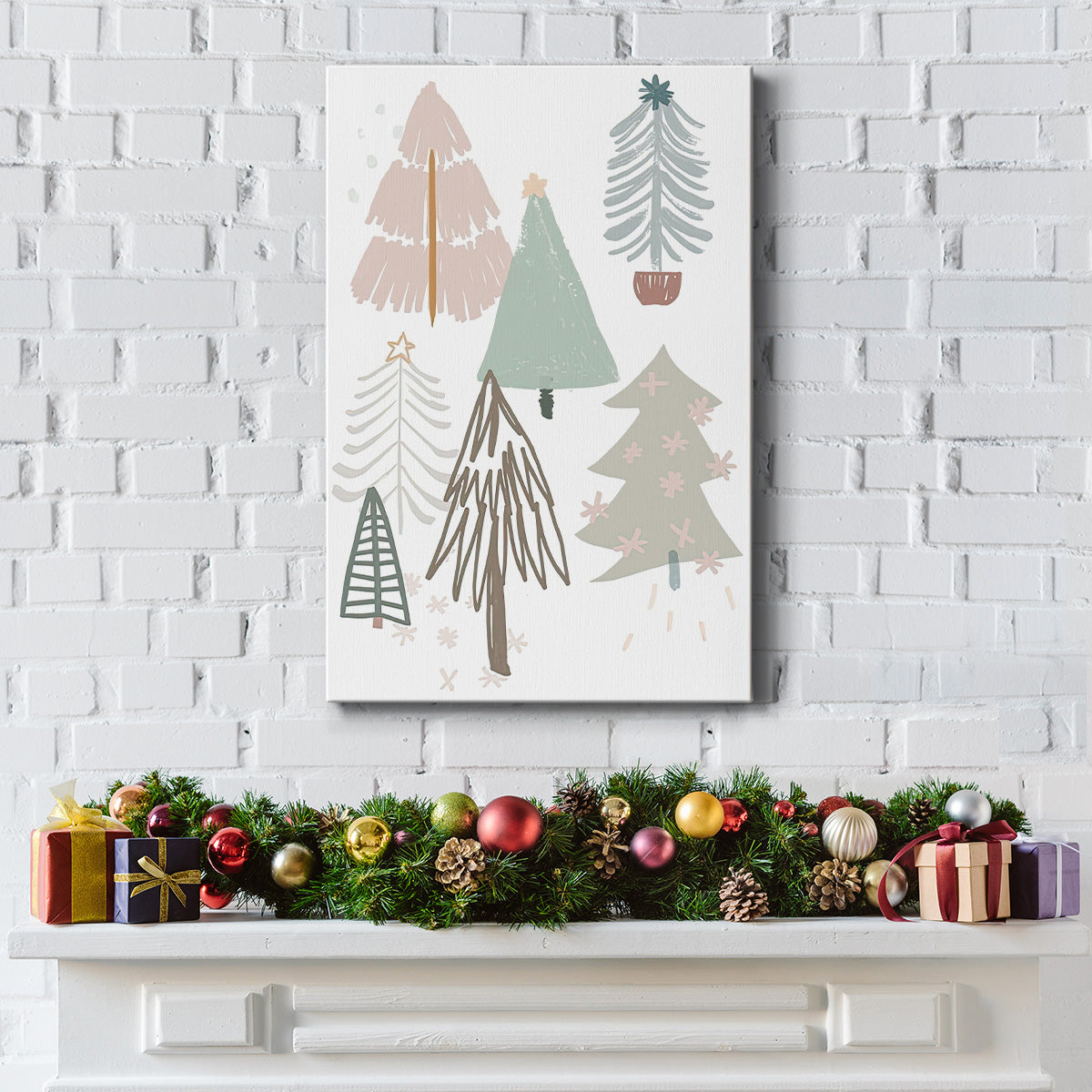 Christmas Tree Sketchbook Collection B - Gallery Wrapped Canvas