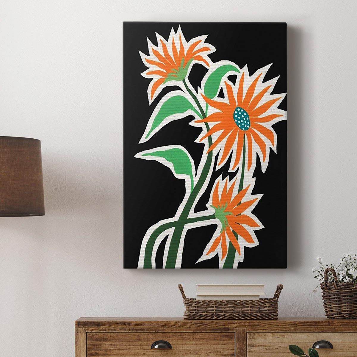 Pop Flowers III Premium Gallery Wrapped Canvas - Ready to Hang