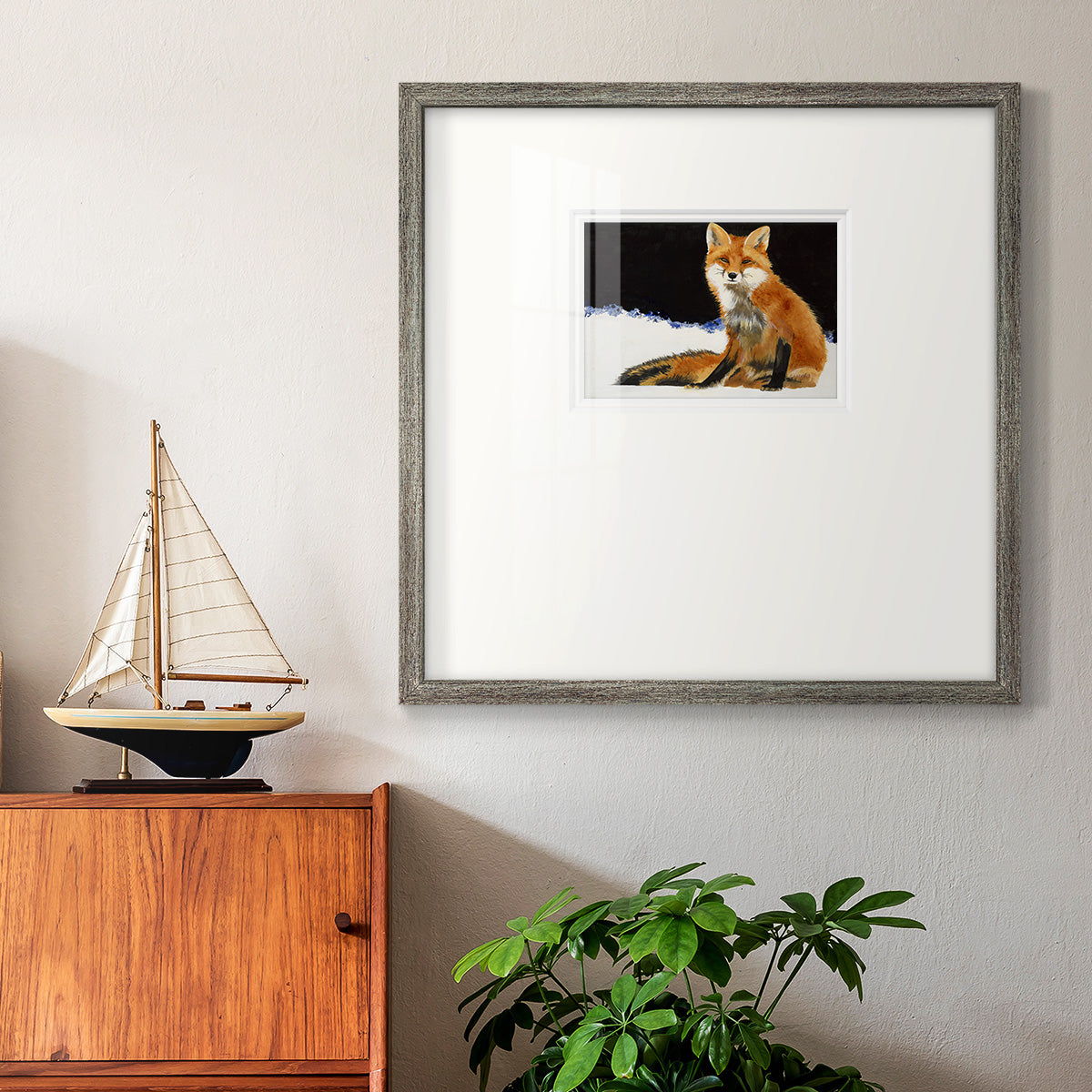 Fox- Premium Framed Print Double Matboard