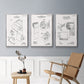 Toilet Paper Patent I - Framed Premium Gallery Wrapped Canvas L Frame 3 Piece Set - Ready to Hang