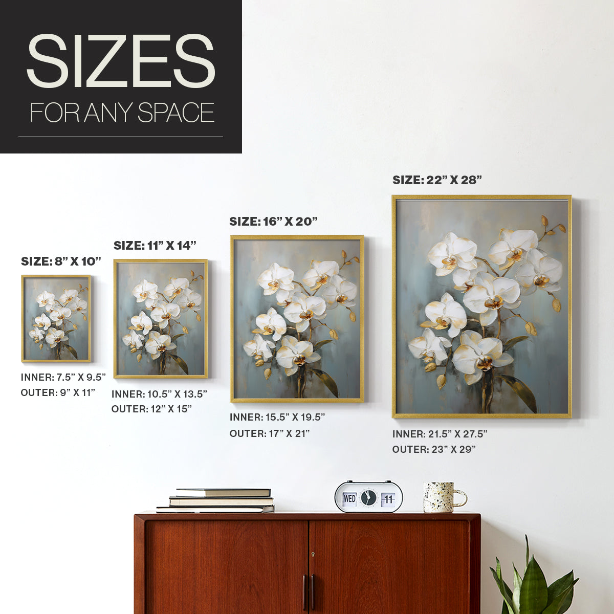 Floral Study Series LXV - Restickable Framed Art Set