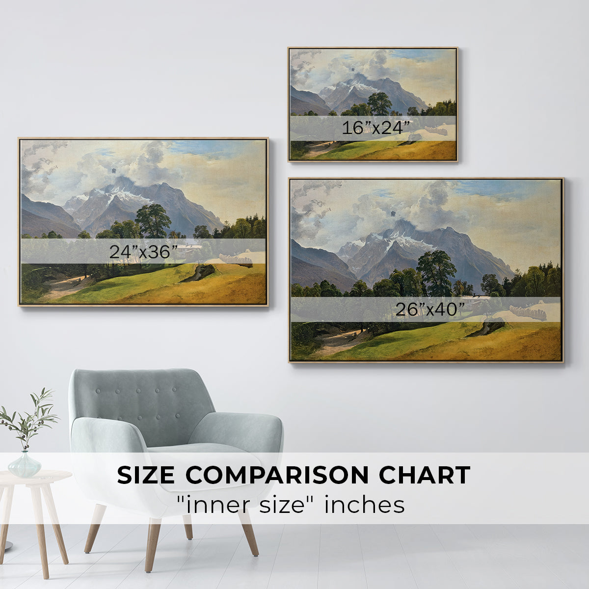 Mountains in Berchtesgaden - Floater Framed Canvas Print