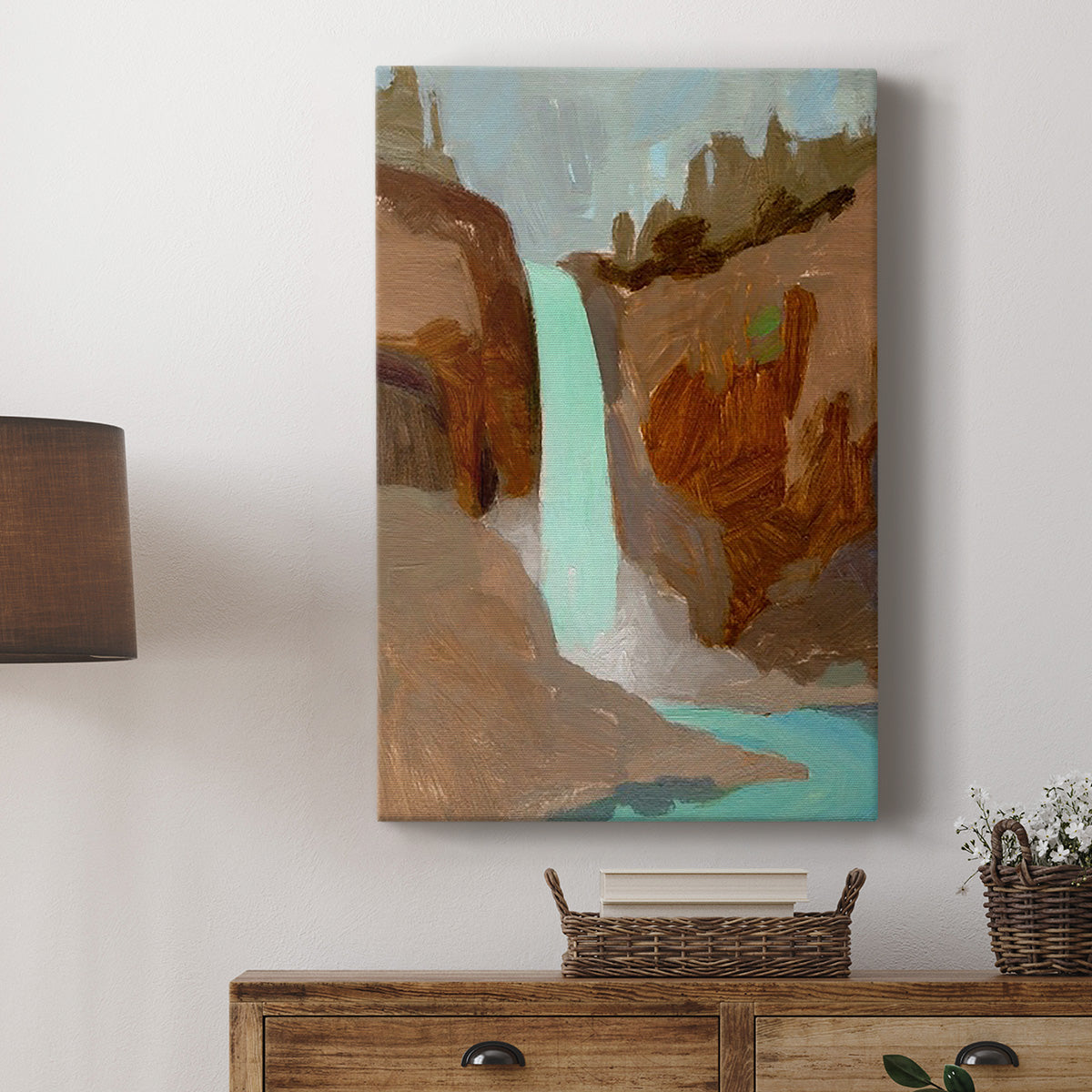 Turquoise Falls I Premium Gallery Wrapped Canvas - Ready to Hang