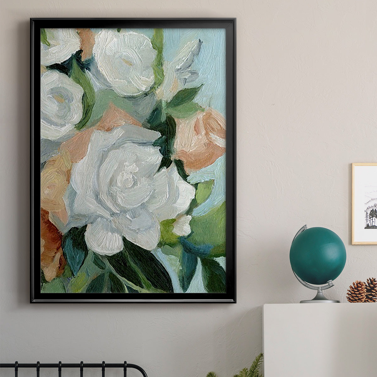 Bouquet Scatter I - Modern Framed Canvas Print