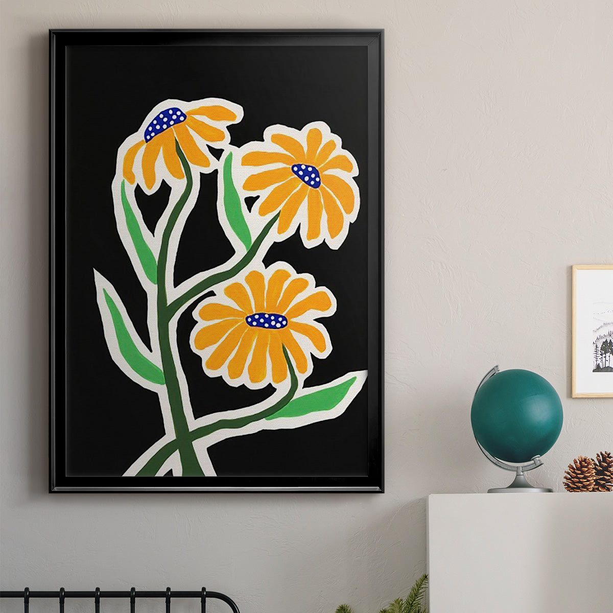 Pop Flowers I - Modern Framed Canvas Print