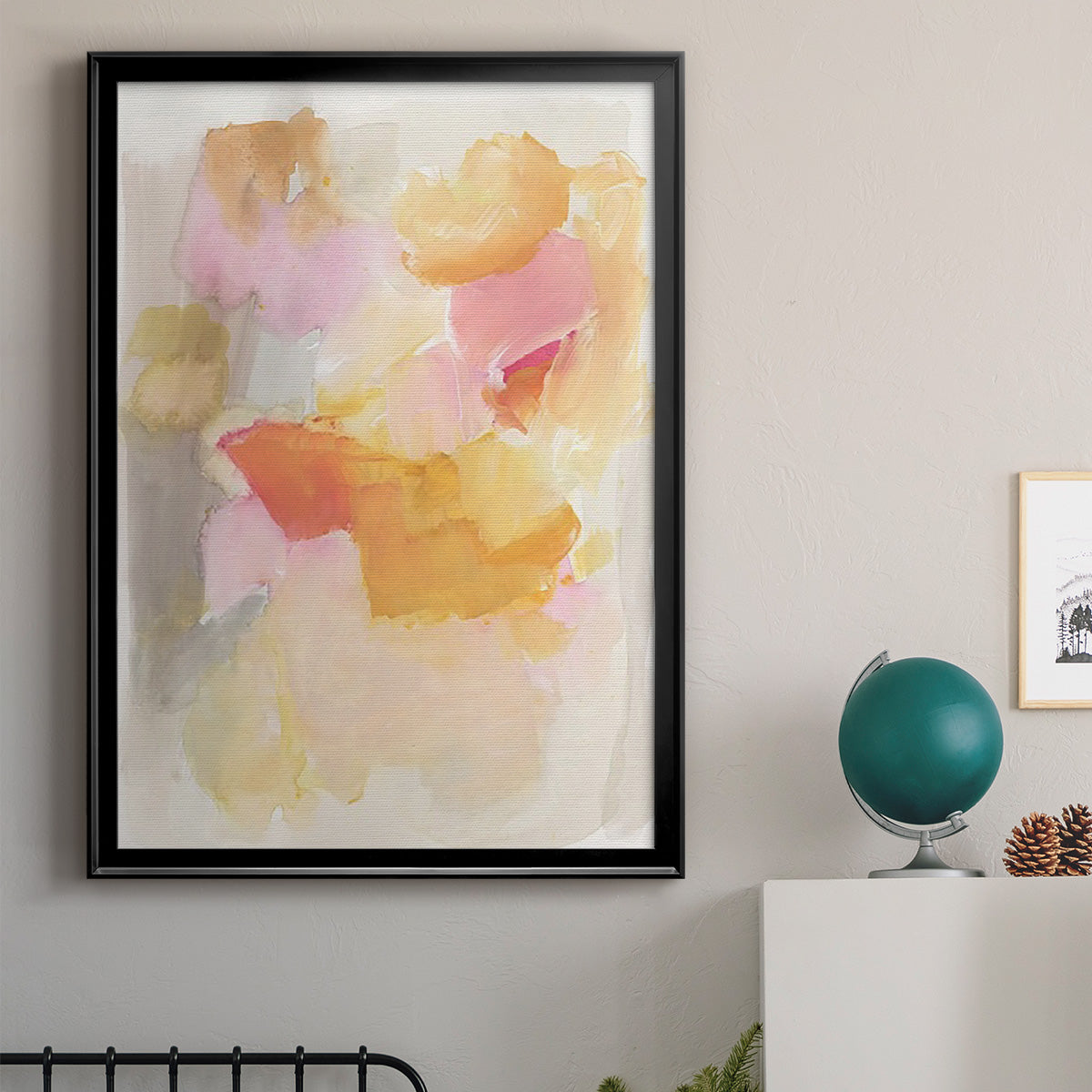 Warm Petals I - Modern Framed Canvas Print