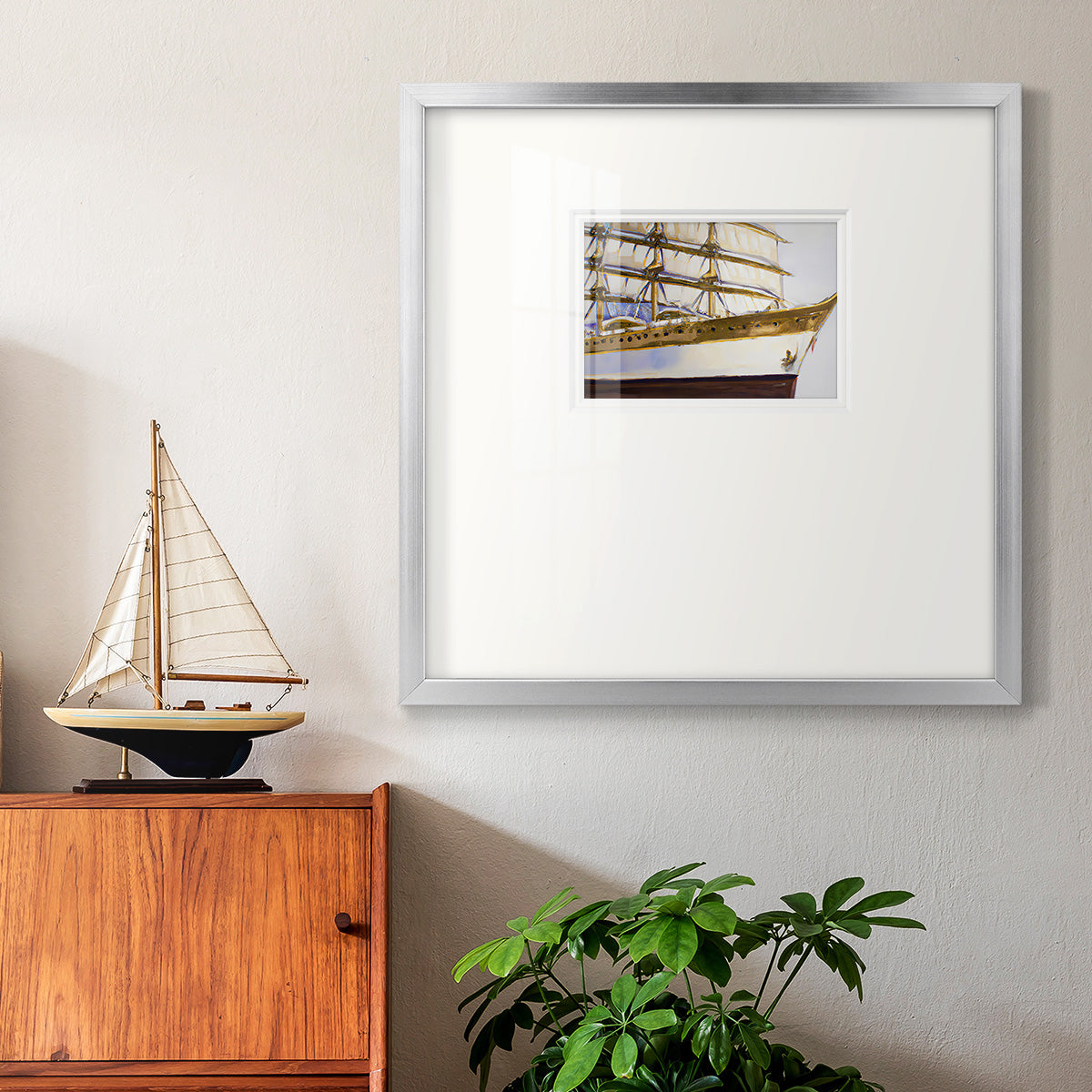 Golden Ship IV Premium Framed Print Double Matboard