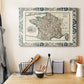 Bordered Map of France Premium Gallery Wrapped Canvas - Ready to Hang