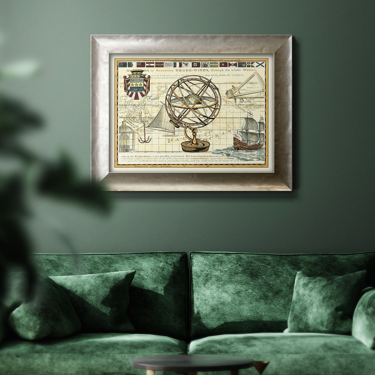 Nautical Map I Premium Framed Canvas- Ready to Hang