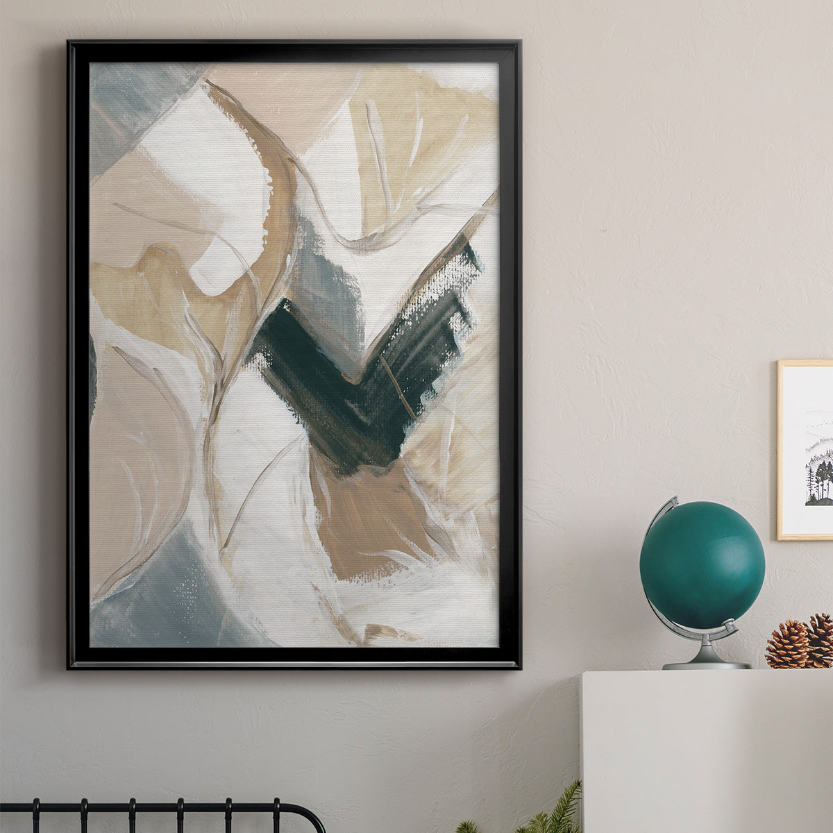 Marble Lines II - Modern Framed Canvas Print