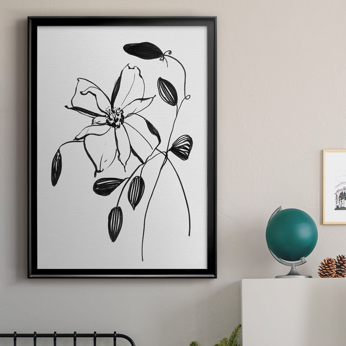 Wild Clematis II - Modern Framed Canvas Print