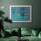 Impressionist Venetian palace waterfront scene by Claude Monet in an ornate weathered white frame displayed in a dark-toned interior setting.