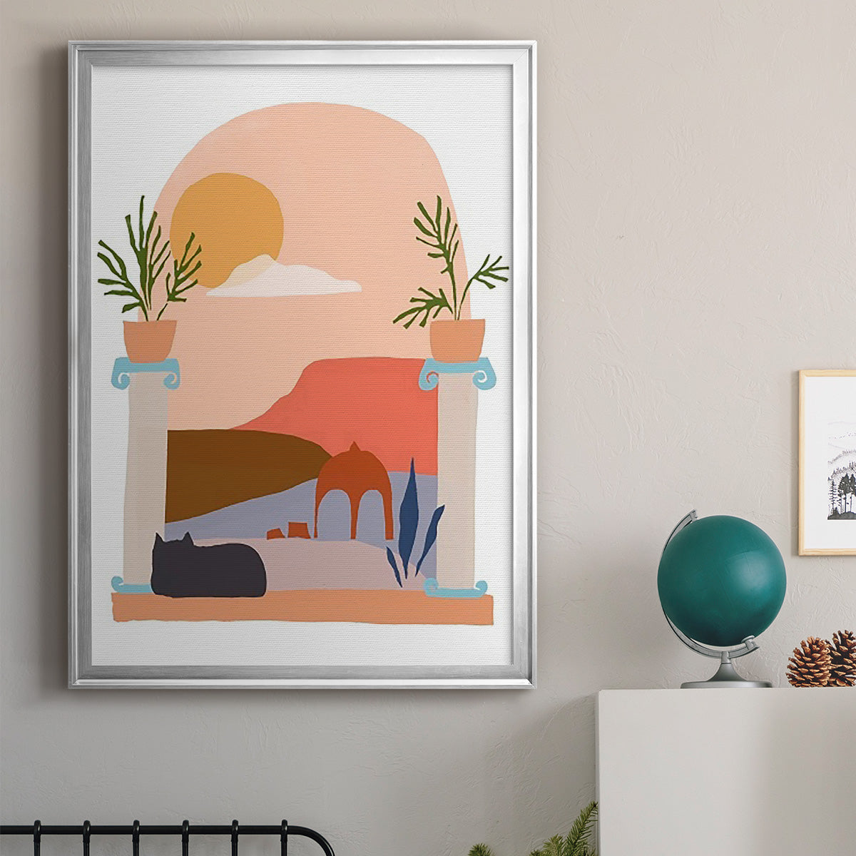 Paper Scene IV - Modern Framed Canvas Print